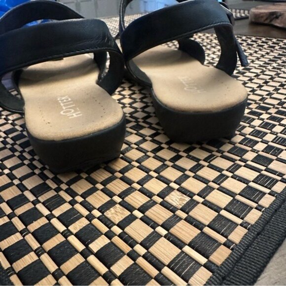 Hotter Black Leather Comfort Open-Toe Sandals Size 5 - Picture 8 of 13